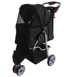 Topmast Dog Pet Stroller Hundvagn Svart med 3 hjul