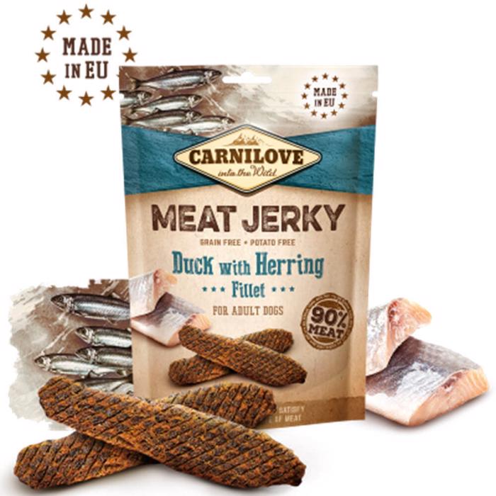 Carnilove Jerky Duck & Herring Fillet ProteinBar Med Anka & Sill