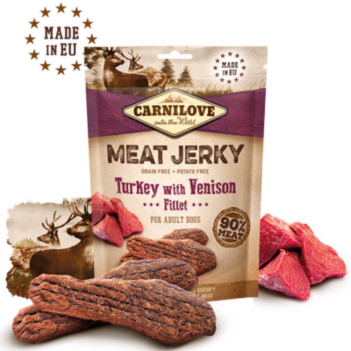 Carnilove Jerky kalkon & viltfiléproteinbar med Kalkon & vilt