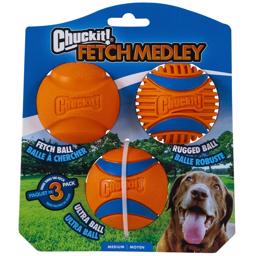 Chuckit Fetch Medley ORANGE 3Generation 3Pack Orange Balls