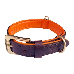 Läderhalsband från Leather by Beth Citywalk i konjak & orange