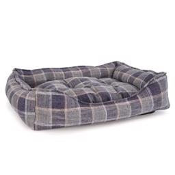 Dogman Classic Rustik Hundsäng Design EARL Grey Pläd