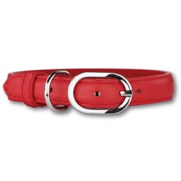 Hundhalsband i läder Klassisk röd