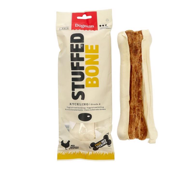 Dogman Chicken Stuffed Bone Pressat Tuggben Fyllt Med Kyckling 1 st 20cm
