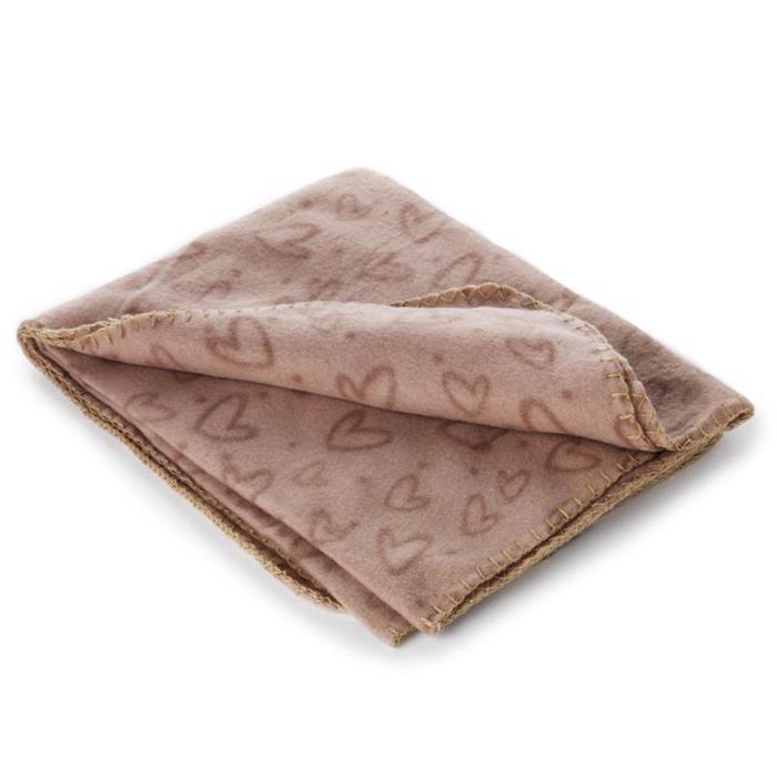 Fleece Soft Dog -filt Hjärtmönster Dusty Pink