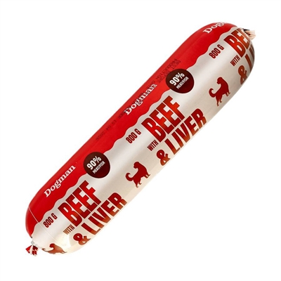 Dogman Dog Sausage Helfoder & Topping Våtfoder Beef & Liver 800g