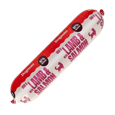 Dogman Dog Sausage Helfoder & Topping Våtfoder Lamb & Salmon 800 g