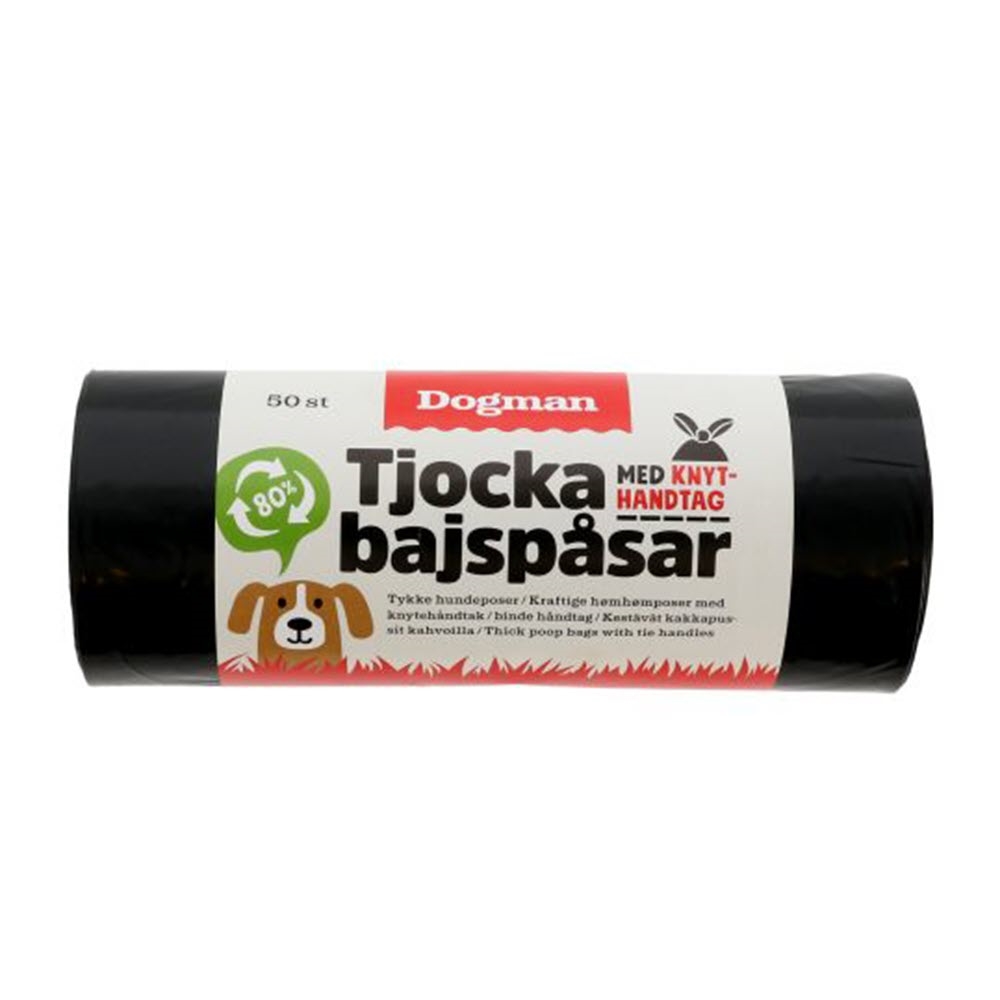 Dogman Hundbajspåsar med Handtag Svarta 50 st