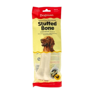 Dogman Chicken Stuffed Bone Pressat Tuggben Fyllt Med Kyckling 1 st 20cm