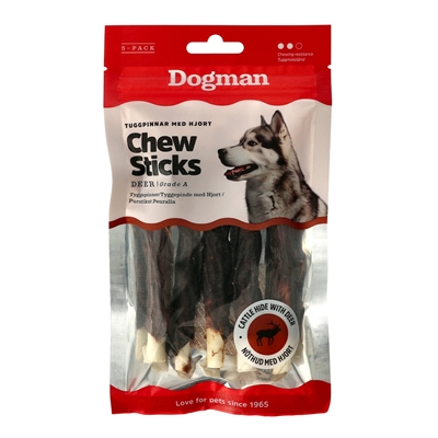 Dogman TUGG Tuggpinnar Med Hjort Inlindad Runt 5 st SMALL
