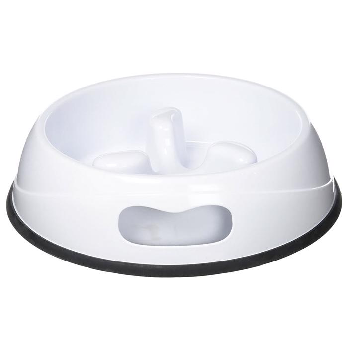 Pawise Slow Feeding Bowl Aktivitets Skål För Hunden VIT
