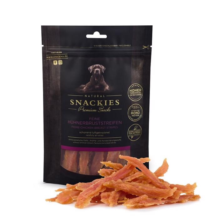 Snackies Premium Dog Snack Lufttorkade kycklingbröstremsor 180g