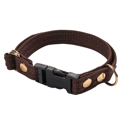 Fenriz Webbing Click Halsband i Brun & Mässing