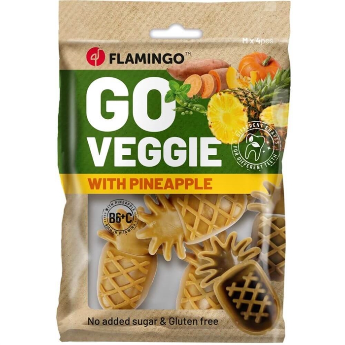Flamingo Veggie Tandrensande Snack Ananas Medium 4st