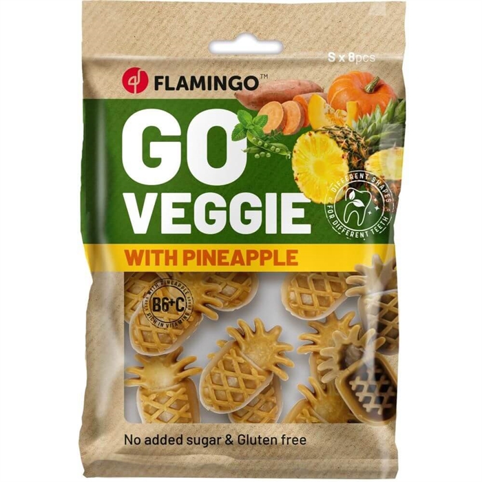 Flamingo Veggie Tandrensande Snack Ananas Small 8st