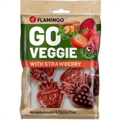 Flamingo Veggie Tandrensande Snack Jordgubbe Medium 4st