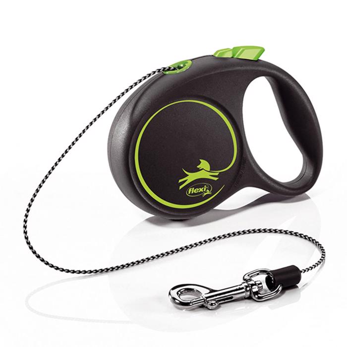 Flexi Black Design Cord Line Black and Green XS 3 Meter Max 8 Kg