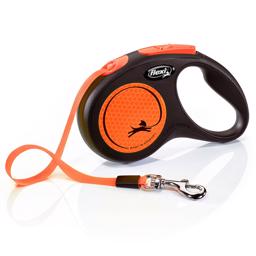 Flexi New Neon Ribbon Line Neon Orange S 5 Meter Max 15 Kg