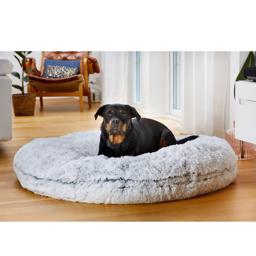 Fluffy DeLuxe Donut Comfort Memory Foam GreyWhiteMix