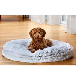 Fluffy Donut Comfort Dog Bed med Memoryfoam ljusgrå
