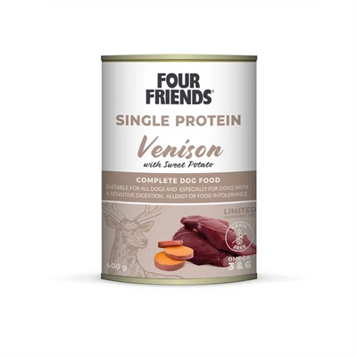 Four Friends Single Protein Våtfoder För Hund Med Vilt & Sötpotatis 400g