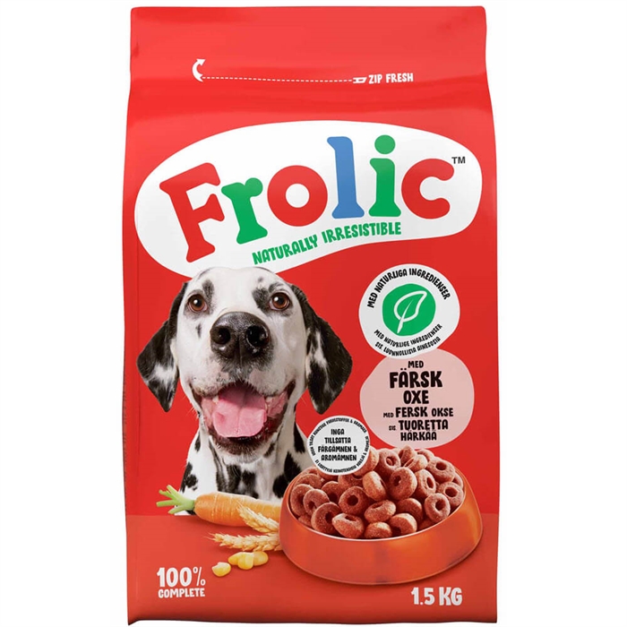 Frolic komplett torrfoder med nötkött, morötter och spannmål 1,5 kg