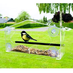Ryom Transparent Birds Feeding House for the Window Se trädgårdsfåglar