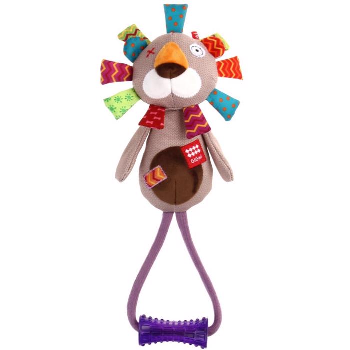 GiGwi Plush Friendz Lion Hundeleksak Med Rep och Handtag