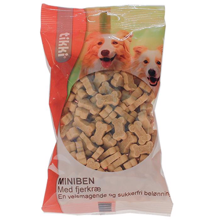 Hundgodis med fjäderfä formade som små ben