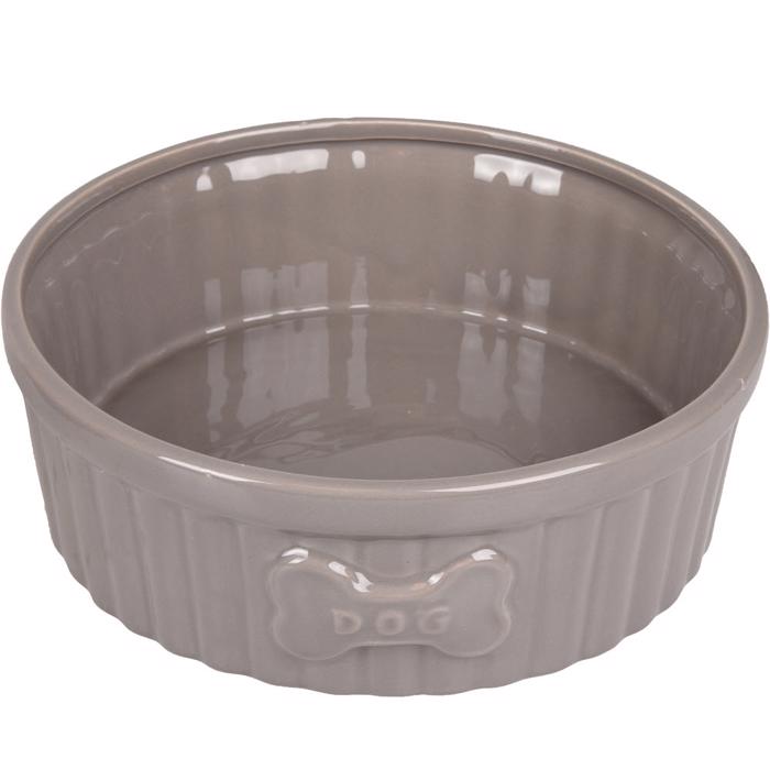 Flamingo Keramik Hundskål Modern Taupe Grey