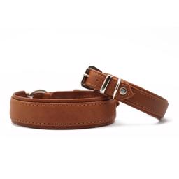 Läder Halsband Modell Classic Soft Cognac
