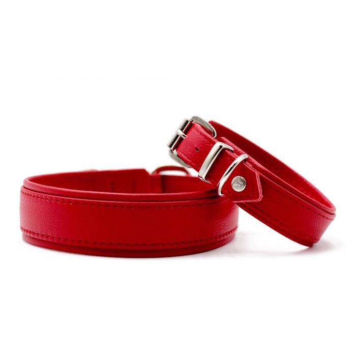 Läder Halsband Modell Classic Soft RÖD