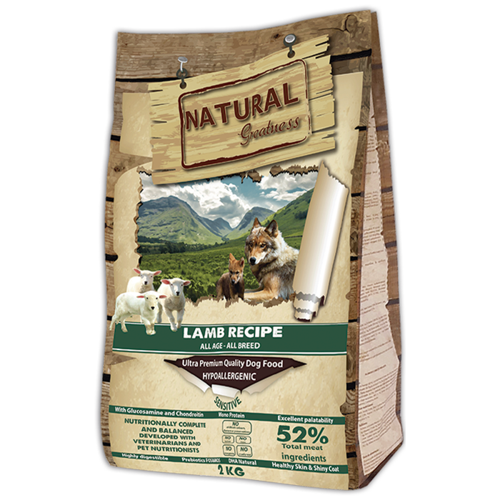 Natural Greatness Ultra Premium Spannmålsfri Hundmat Lamm 2 Kg