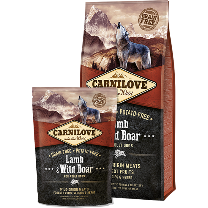 Hundfoder Carnilove lamm och vildsvin för vuxna hundar