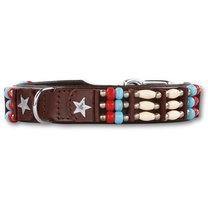 Läder Halsband med indianer design vackert 