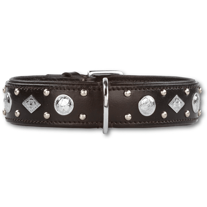 Hundhalsband i svart läder Royal Tough