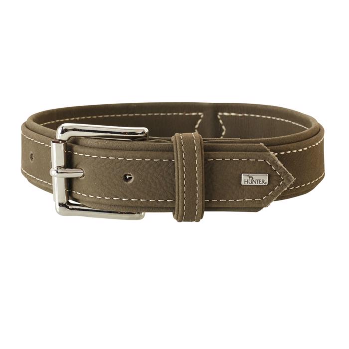 Läderhundhalsband Hunter Hunting oliv