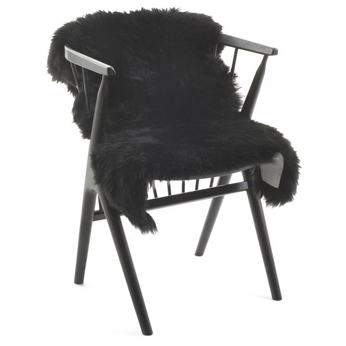 Äkta fårskinn i Premium kvalitet Black Long Wool