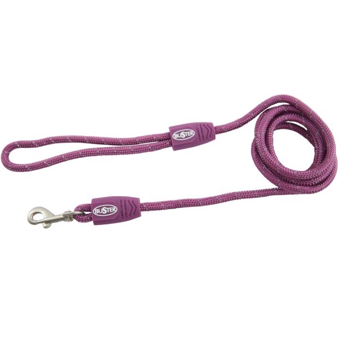 Hundkoppel i rundsydd polyester med reflekterande lila