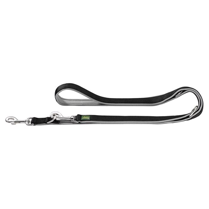 Hundkoppel Neopren 200 cm vändbar svart grå