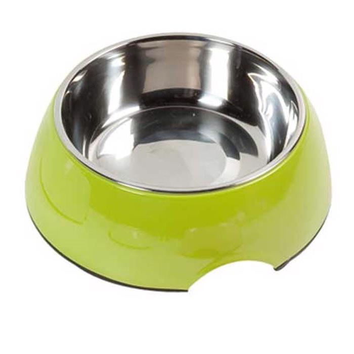 Vacker Designer hundskål i melamin och stål
