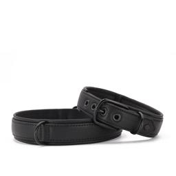 Hundhalsband Läder Handsydd Design Blaxxs Black Cobra