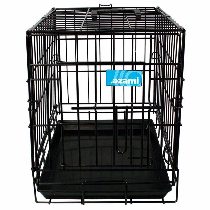 Ozami Hundbur med 2 Dörrar i Metall Svart