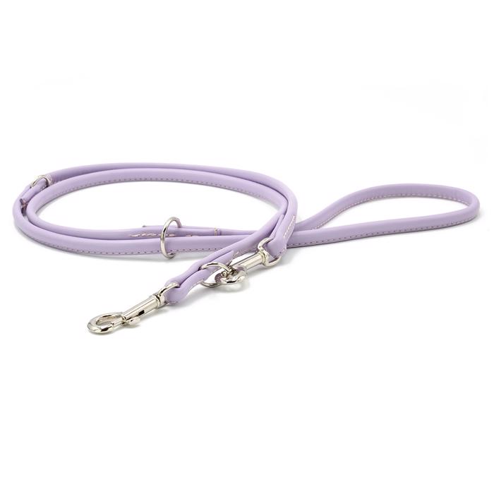 Deluxe Handgjord Rundläderlina Justerbar Chrome & Tropical Lila 200cm