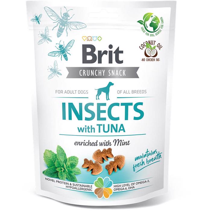 Brit Crunchy Snack Insects Tuna Berikat Med Mint 200 gram