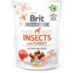Brit Crunchy Snack Insects Turkey berikad med äpple 200 gram