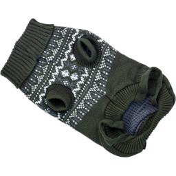 Iselin Dog Knit Sweater Mönstrad Army Green