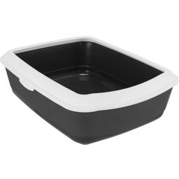 Trixie Classic Cat Tray With Edge Dark Grey White