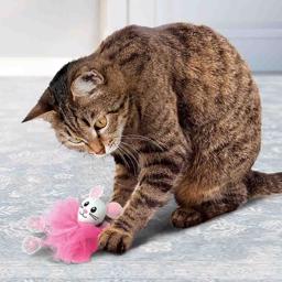 KONG Cat Katteleksak Flingaroo Tutu Den rosa Musen
