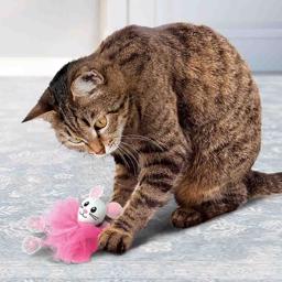 KONG Cat Cat Toy Fingaroo Tutu Den rosa musen